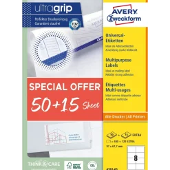 Universaletiketter - Avery 97x67,7mm 4782-65 - 520 stk - Promotion