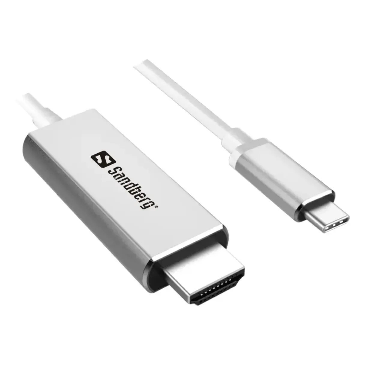 USB-C to HDMI Cable- Sandberg Silver (2m)