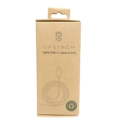 USB-C to USB-C kabel hvid Upström CIRKULÄR 100W (2.5m)