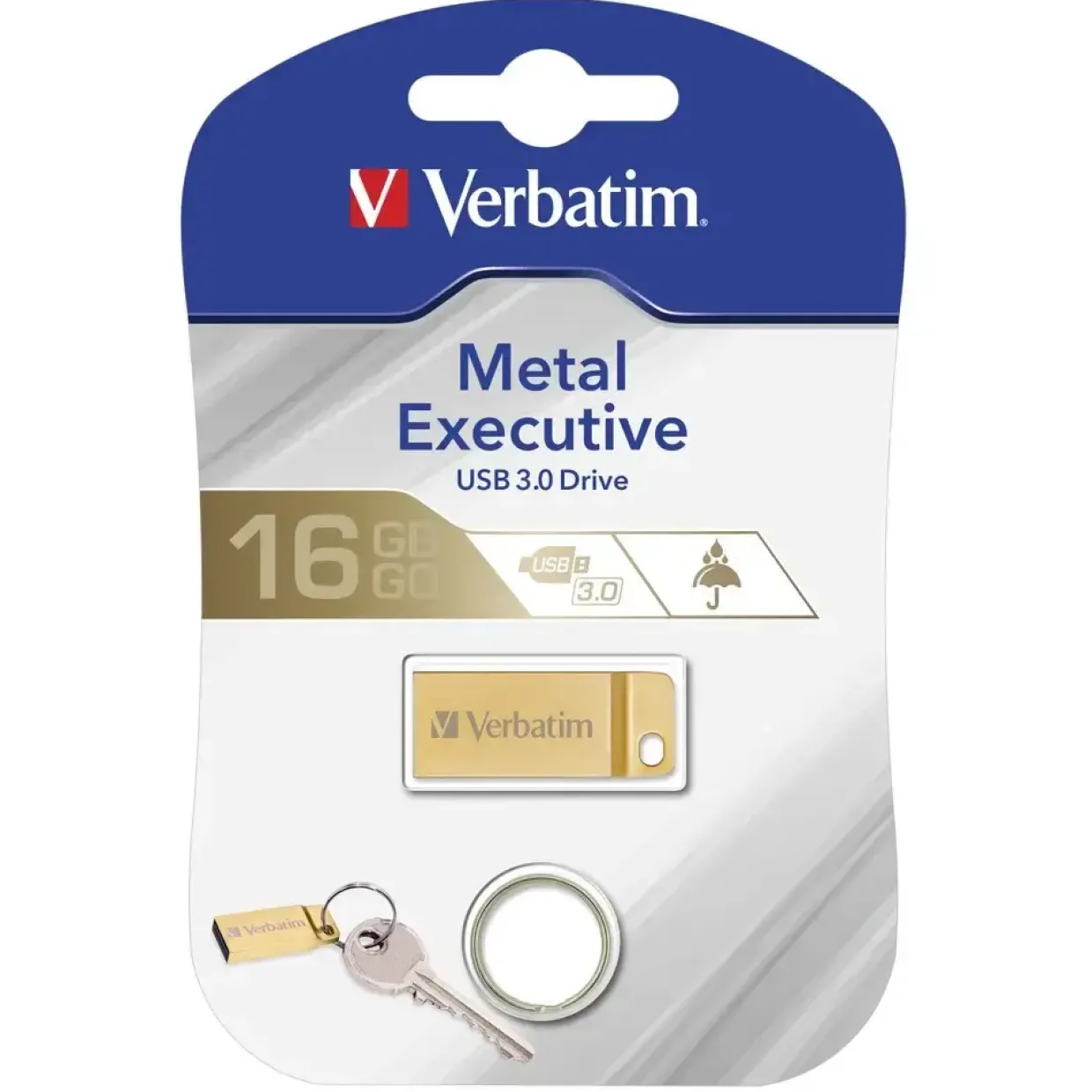 USB-flashdrive - Verbatim Metal Executive - 16 GB - USB 3.0 - Guld
