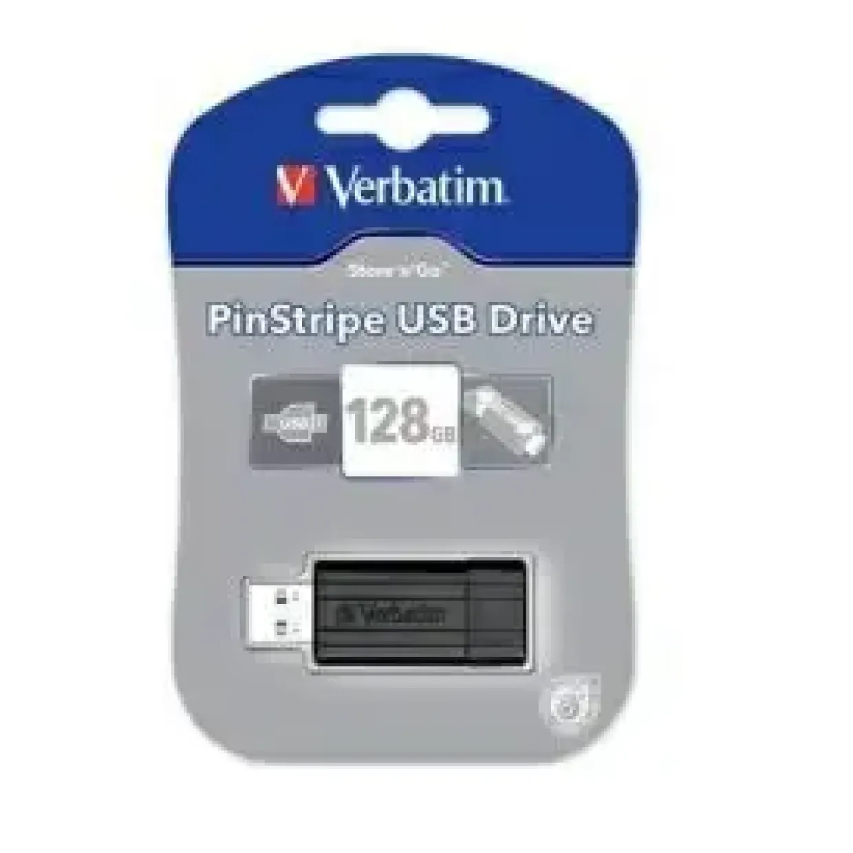 USB-nøgle - Verbatim Store 'N' Go PinStripe - 128 GB - USB - Sort