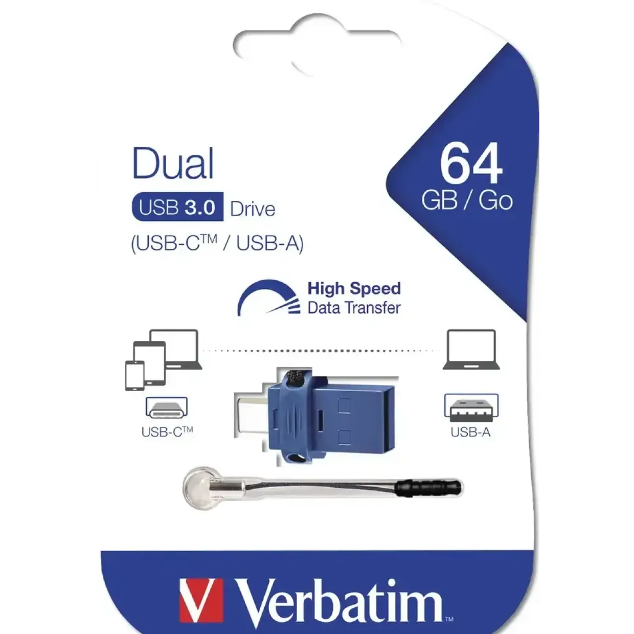 USB stik Verbatim Dual Drive USB 3.0/USB-C 64GB, Black