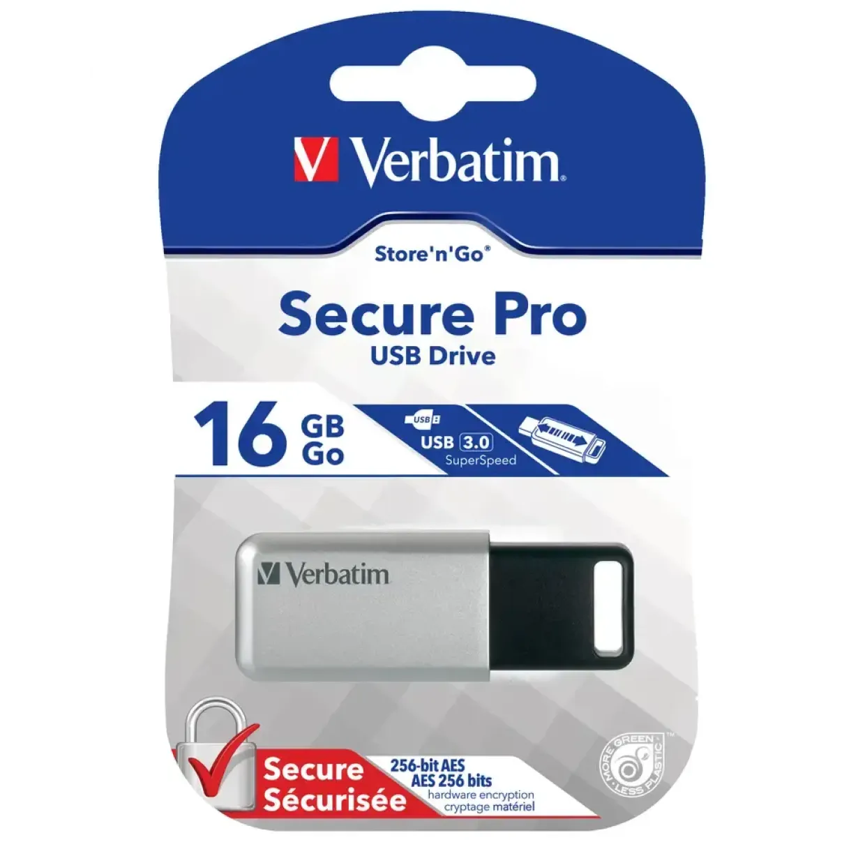 USB stik Verbatim USB 3.0 Drive 16GB Secure Data Pro
