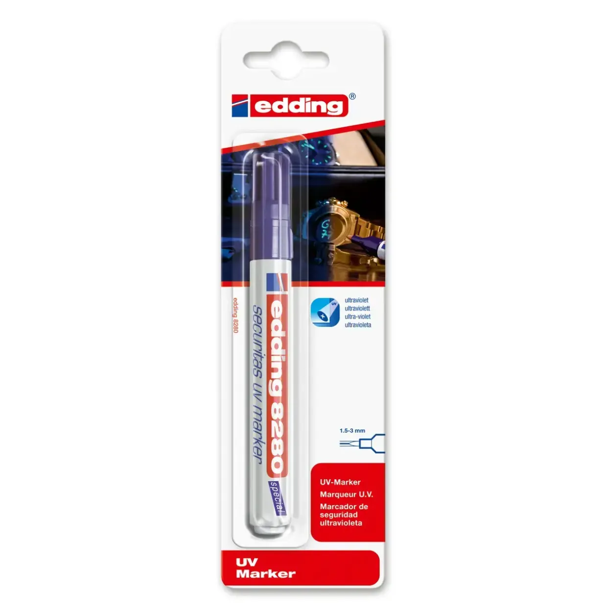 UV-marker - Edding 8280 - Klar usynlig mærkning - Tyverisikring