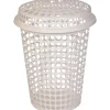 Vasketøjskurv med låg - Tina Trolleys - 60 L - Hvid - 65 cm
