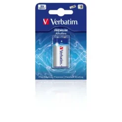 9V batteri Verbatim Alkaline 6LF22 9,0V (1)
