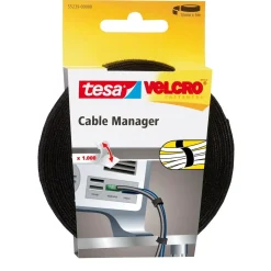 Velcro kabelbinder, sort, 5 meter x 10 mm