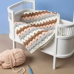 Velourgarn, L: 105 m, pind 5-6, beige, 100 g/ 1 ngl.