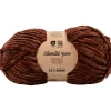 Velourgarn, L: 105 m, pind 5-6, brun, 100 g/ 1 ngl.