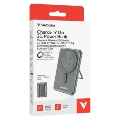 Verbatim Charge 'n' Go 2-USB-C Cable Power Bank Magnetic 5K
