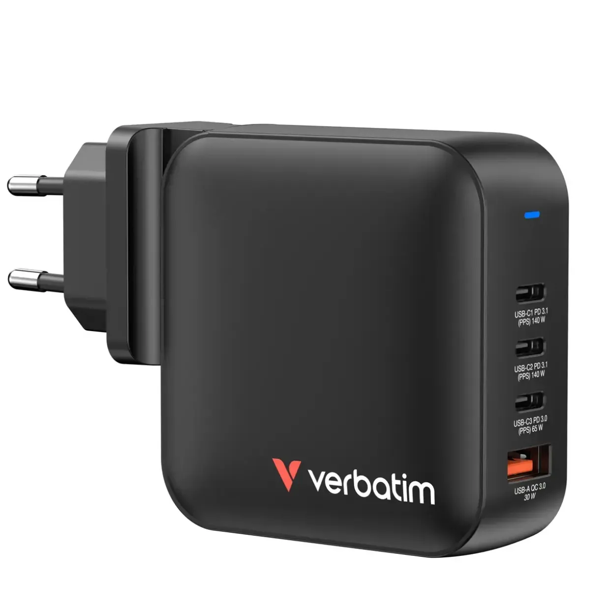 Verbatim Charger Mini GaN 165W 4 Port US/EU/UK ADP sort