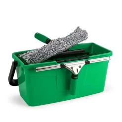 Vinduespudsersæt - Unger - 35 cm - 12 liter - Grøn - Med spand og tilbehør