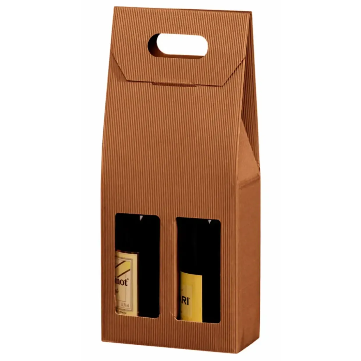 Vingaveæske - 2 Flasker 75 cl - Brun - 20 stk