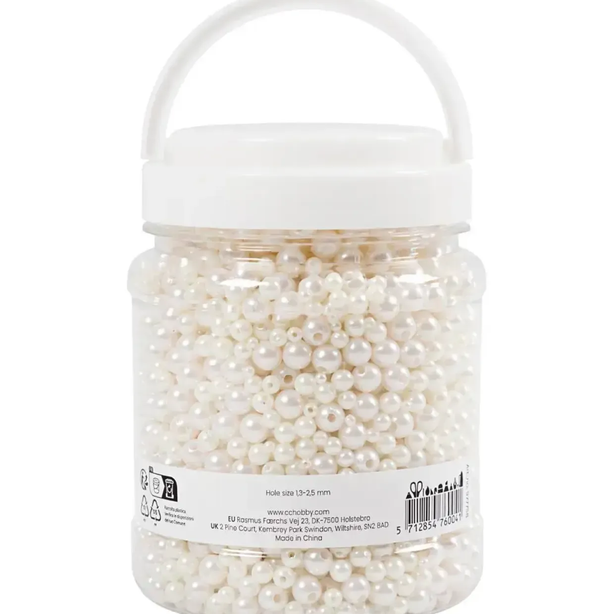 Voksperler - Hvid Perlemor - 3–8 mm - 700 ml - 430 g