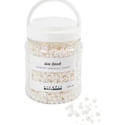 Voksperler - Hvid Perlemor - 3–8 mm - 700 ml - 430 g