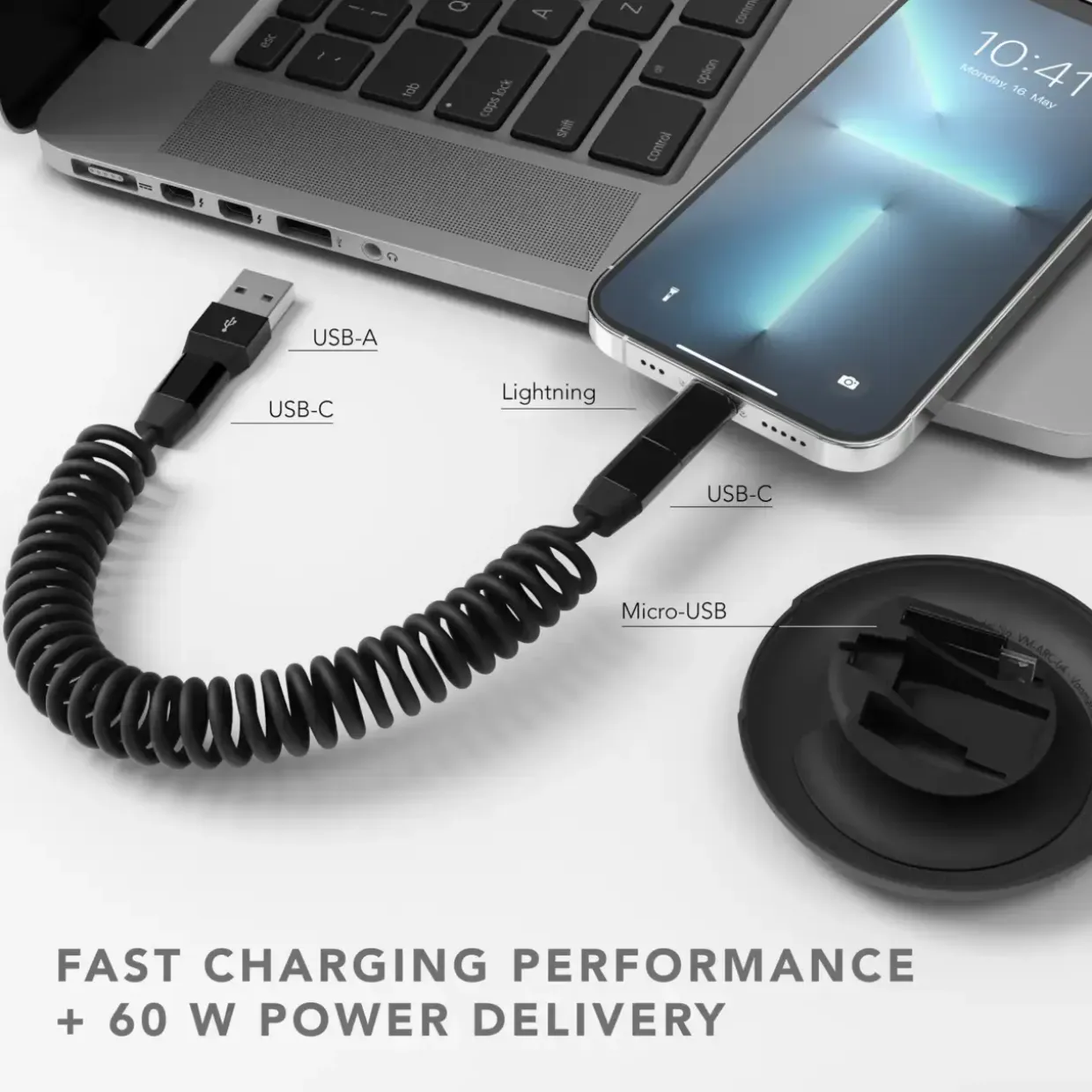 Vonmählen Allroundo eco - The Sustainable All-in-One Cable Black