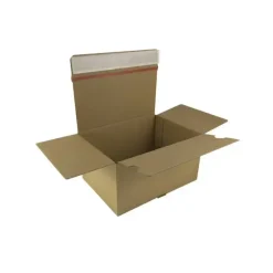 Webshopkasse 200x200x100mm brun med tape og tearstrip - 15 stk