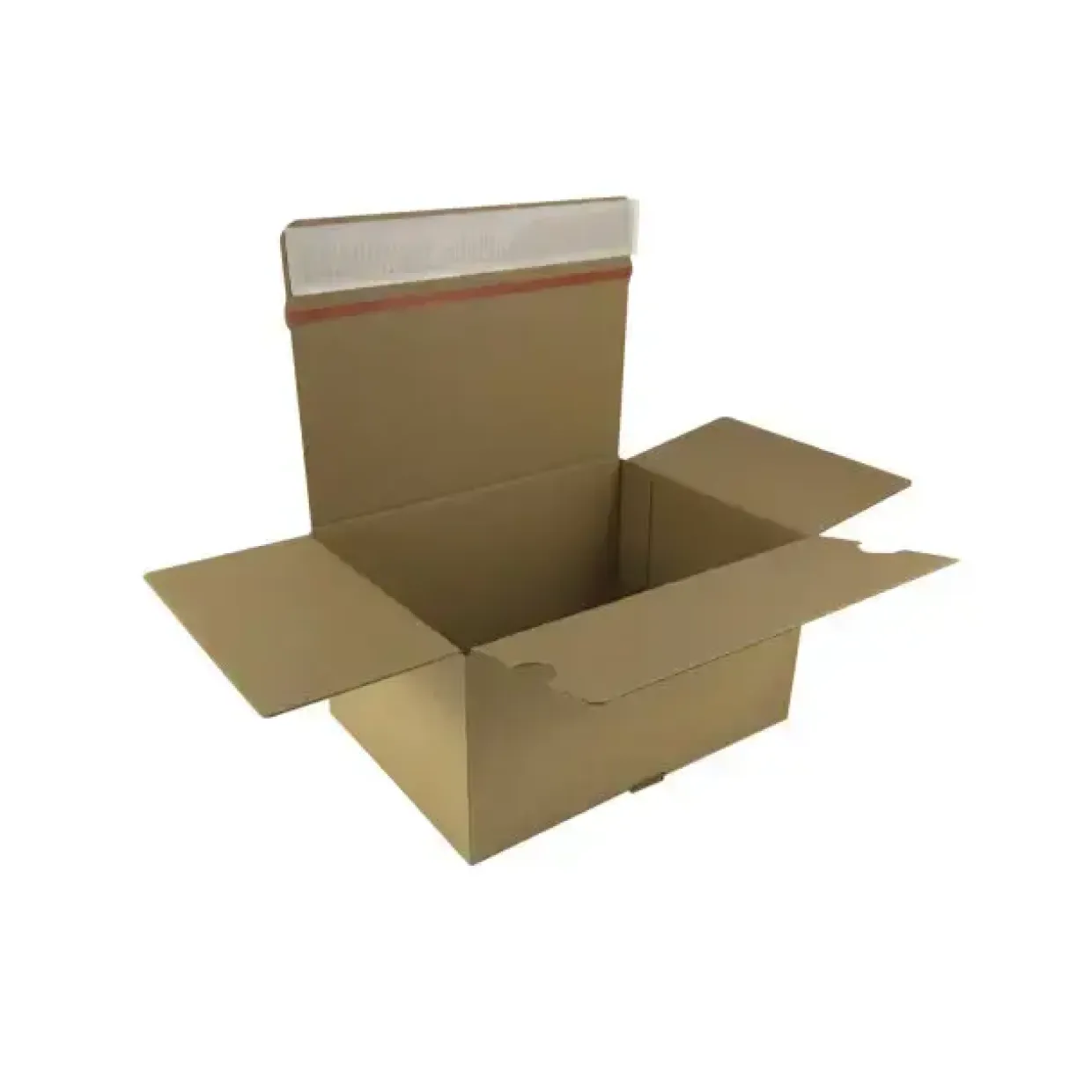 Webshopkasse 200x200x100mm brun med tape og tearstrip - 15 stk