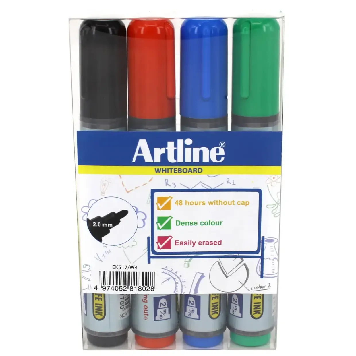 Whiteboard Marker Artline 517 4-sæt