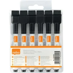 Whiteboard marker Nobo med magnetisk hætte sort - Køb minimum 6 stk.