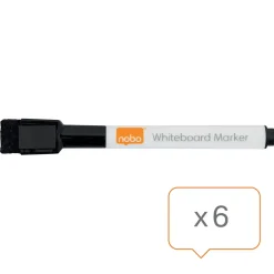 Whiteboard marker Nobo med magnetisk hætte sort - Køb minimum 6 stk.