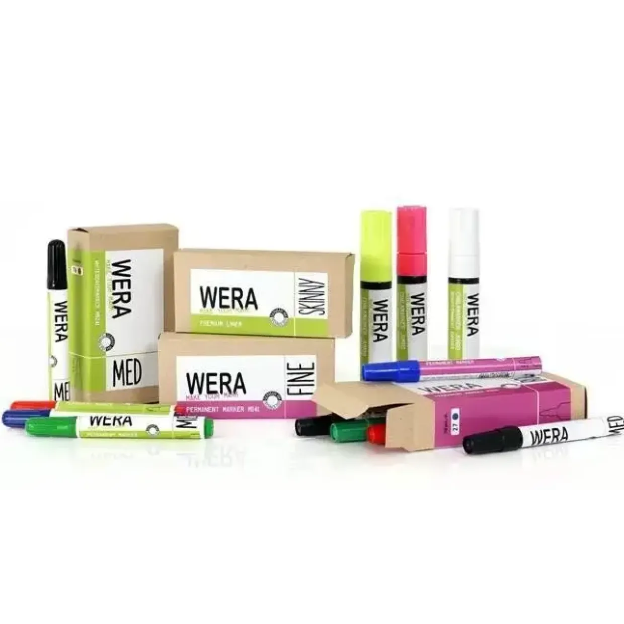 Whiteboardmarker WERA rød - rund 1-3mm - 12 stk