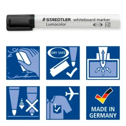 Whiteboard tuscher - Staedtler Lumocolor sort 2,0 mm - 10 stk